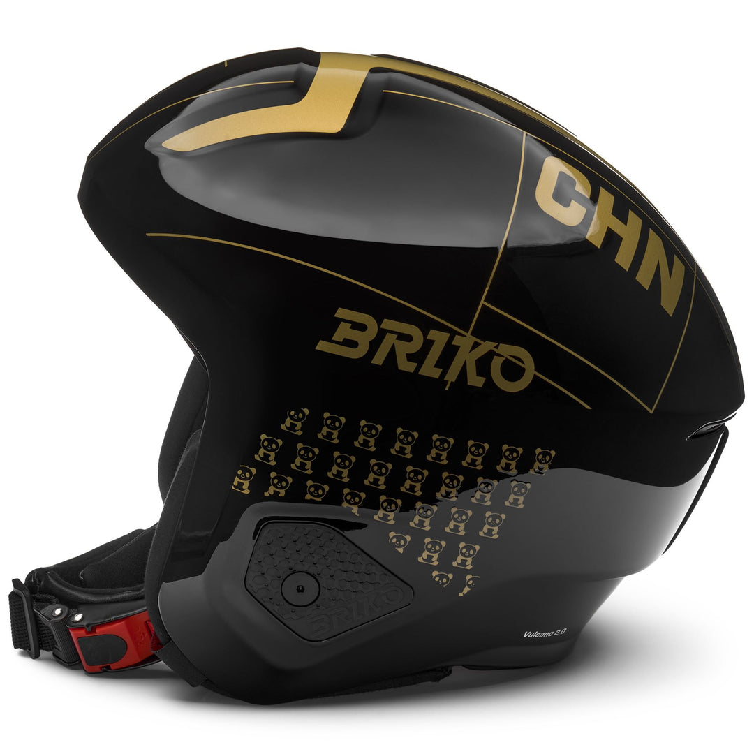 Casco da sci unisex nero e oro per le gare main