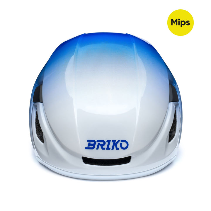 Casco da ciclismo aerodinamico unisex blu e bianco per triathlon e strada. 3