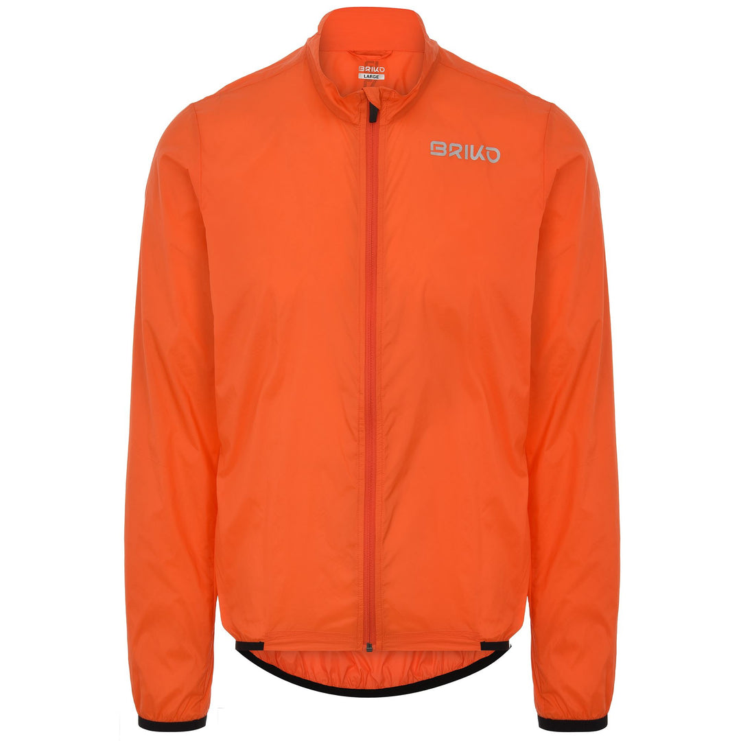 Unisex Orange Packable Jacket for Road Cycling 01