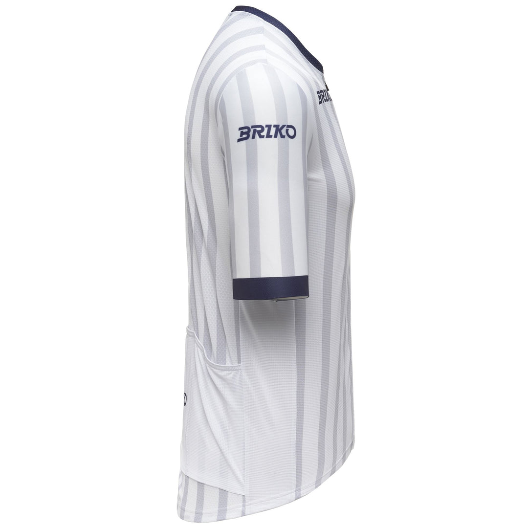 Unisex White and Blue Cycling Jersey for Granfondo Events main