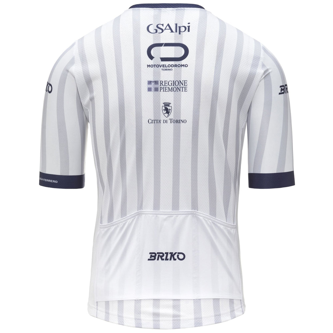 Unisex White and Blue Cycling Jersey for Granfondo Events main