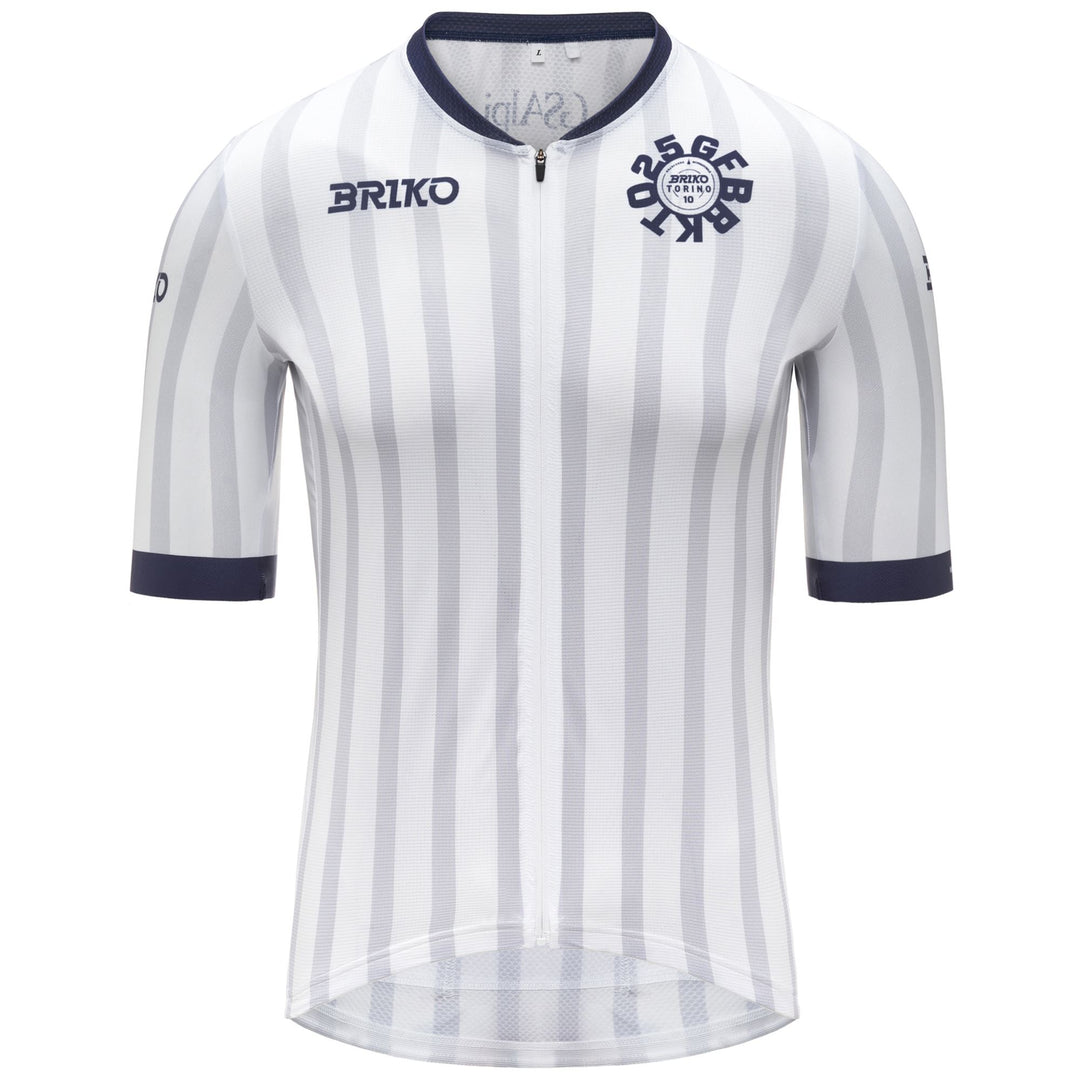 Unisex White and Blue Cycling Jersey for Granfondo Events 01