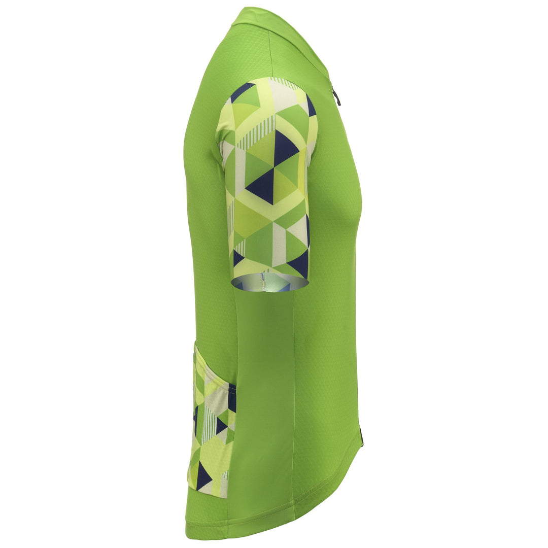 Maillot de cyclisme vert pour homme en tissu respirant main