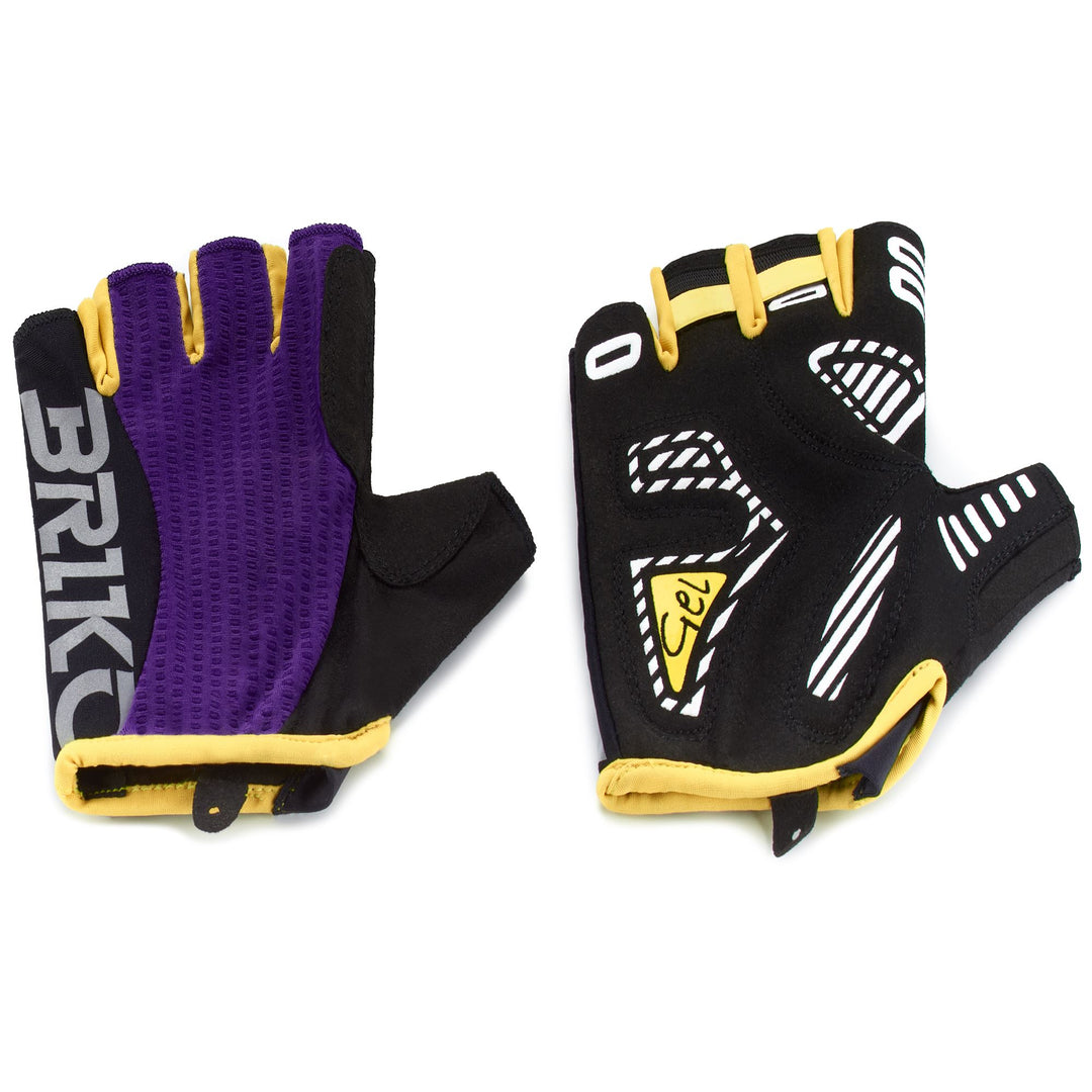 Unisex Violet and Yellow Cycling Gloves with Non-Slip Palm 01