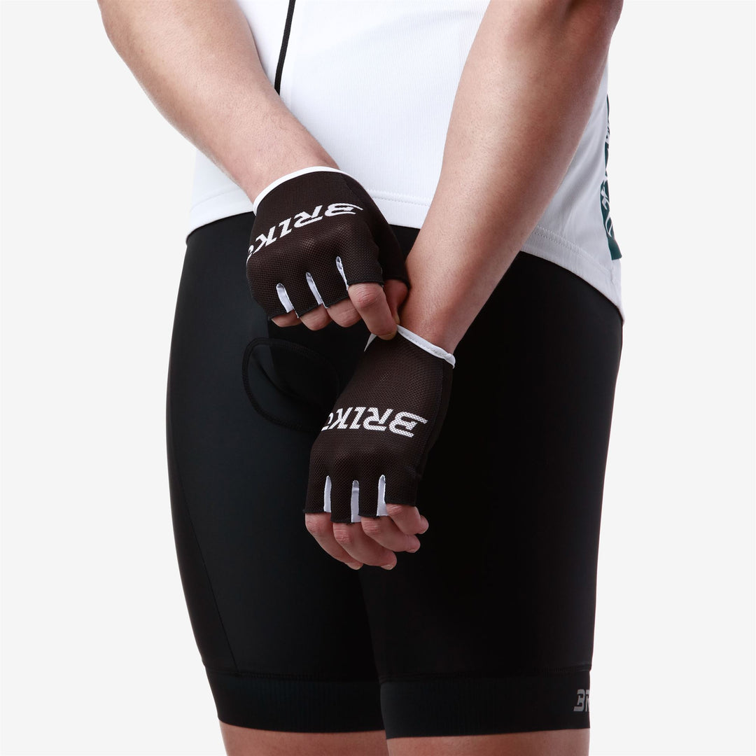 Gants de cyclisme unisexes blancs et noirs avec ventilation et adhérence main
