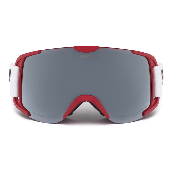 Maschera da sci unisex rossa con protezione antiappannamento e UV 1