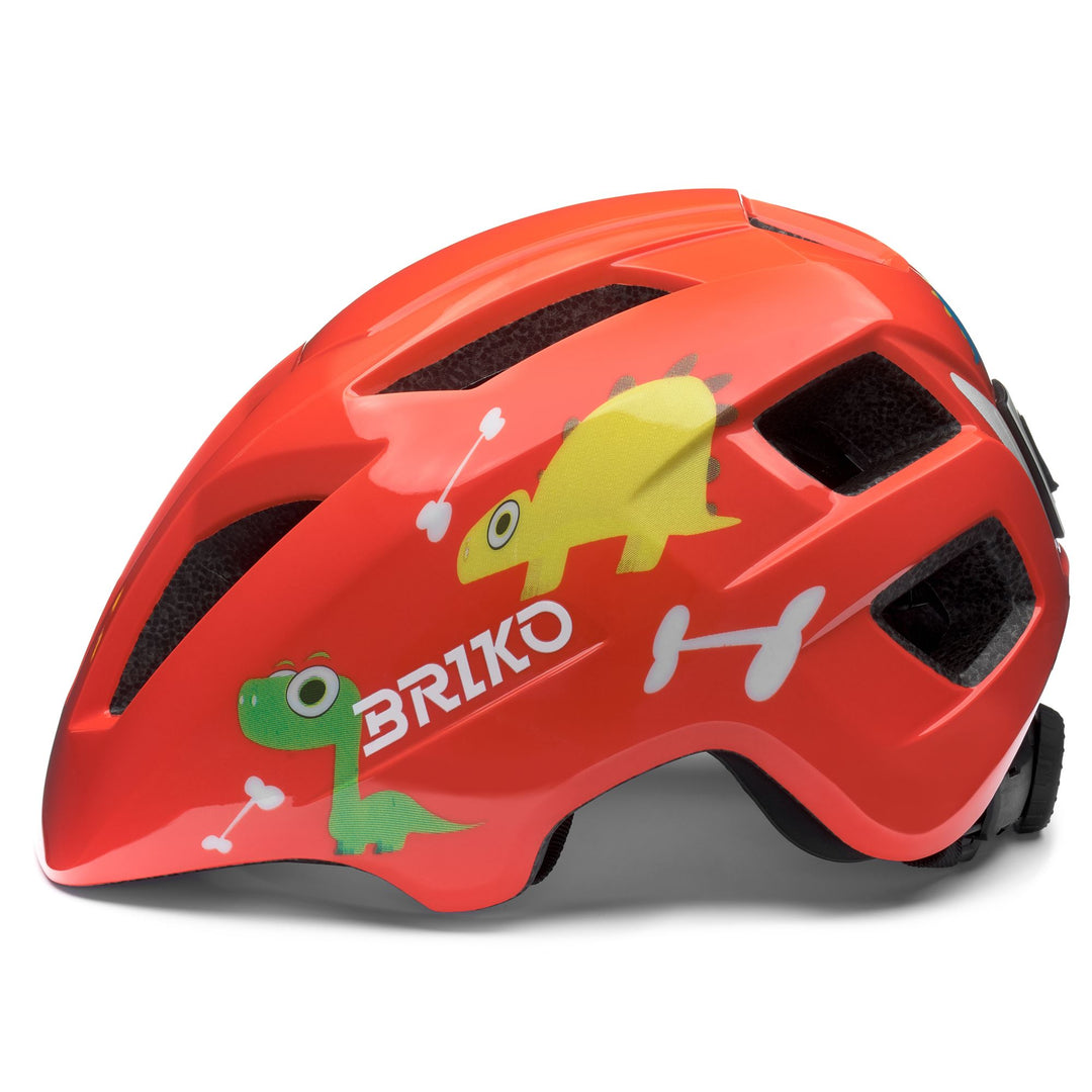 Kid's Orange and White Cycling Helmet with LED and Ventilation main
