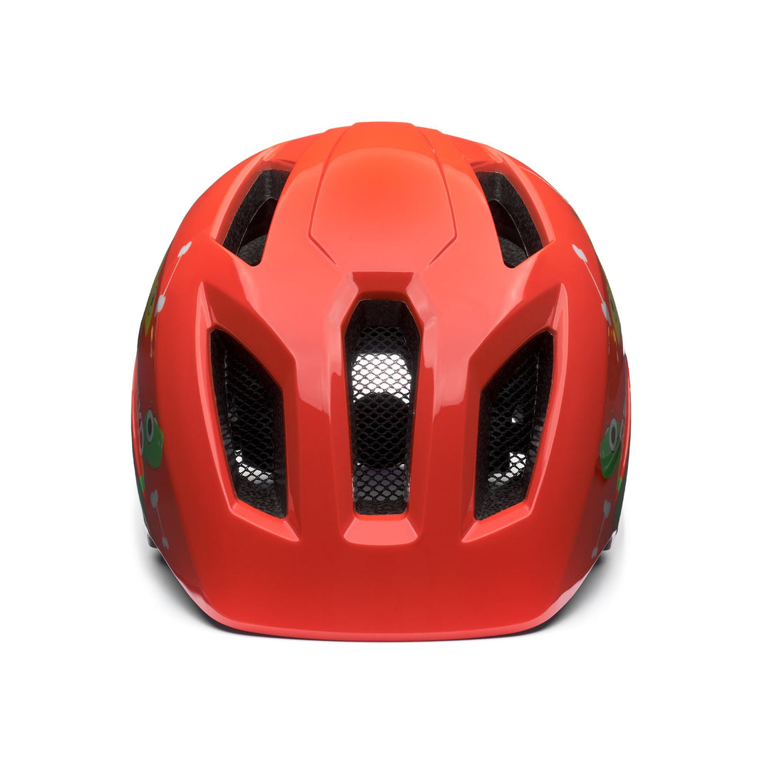 Kid's Orange and White Cycling Helmet with LED and Ventilation main