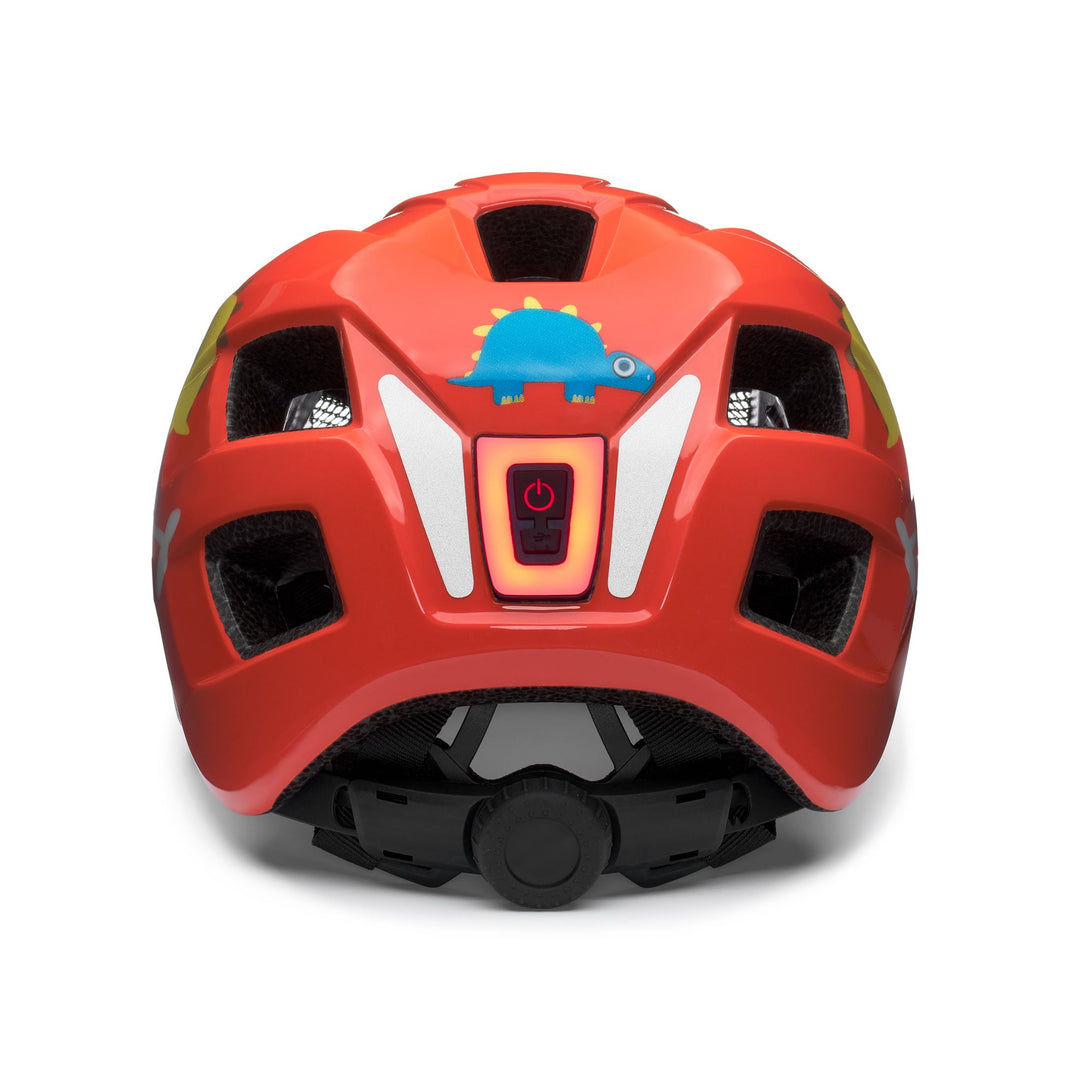 Kid's Orange and White Cycling Helmet with LED and Ventilation main