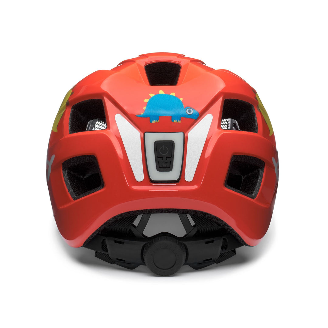 Kid's Orange and White Cycling Helmet with LED and Ventilation main
