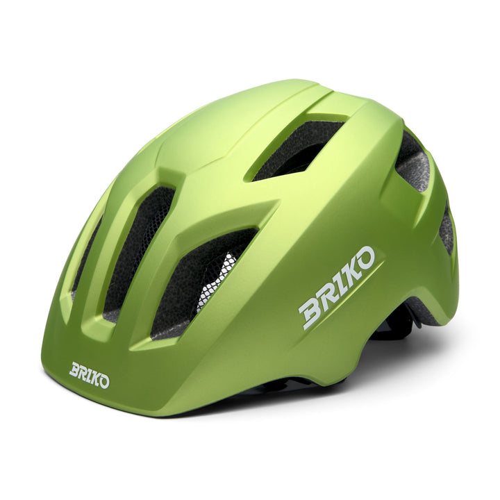 Kid’s Green and White Cycling Helmet with Ventilation and LED 1