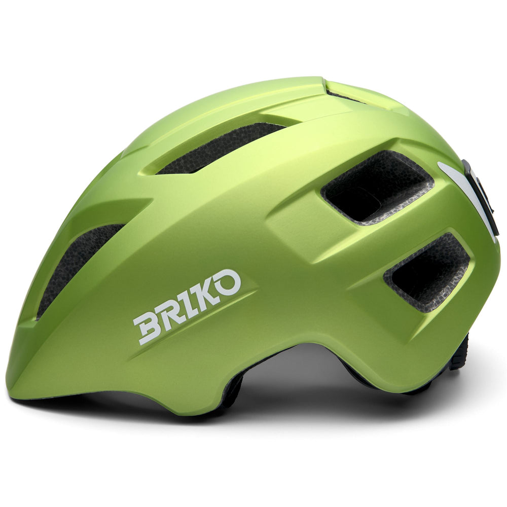 Kid's Green and White Cycling Helmet with Ventilation and LED Light 02