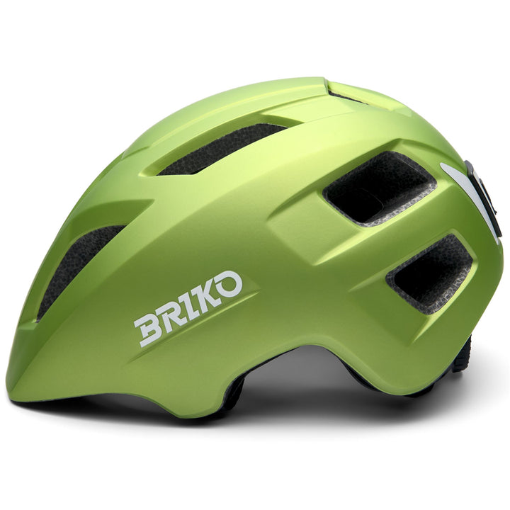 Kid's Green and White Cycling Helmet with Ventilation and LED Light 2
