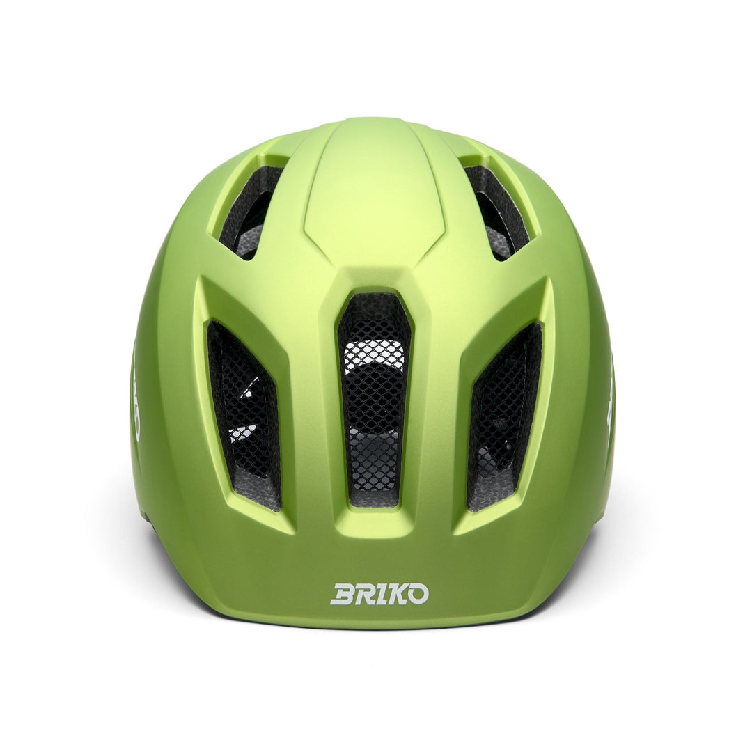 Kid's Green and White Cycling Helmet with Ventilation and LED Light main