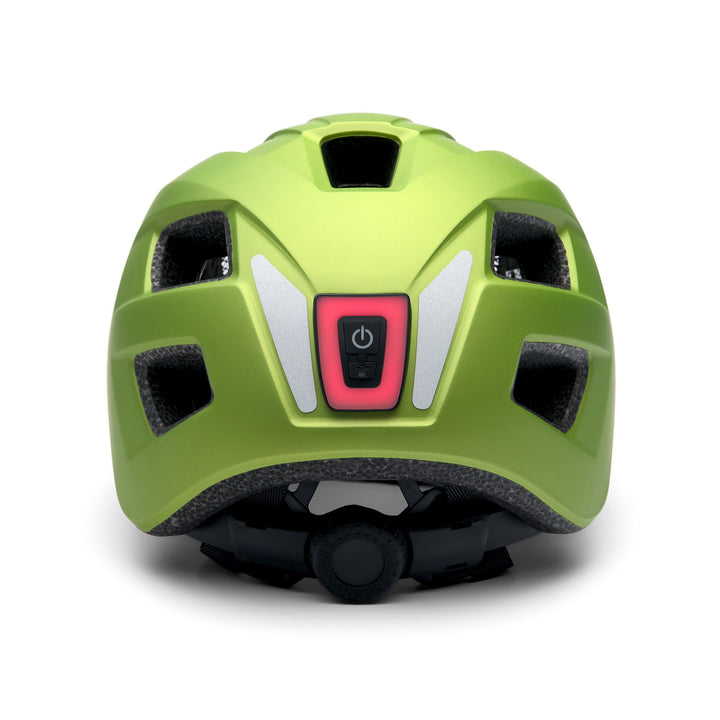 Kid's Green and White Cycling Helmet with Ventilation and LED Light 5