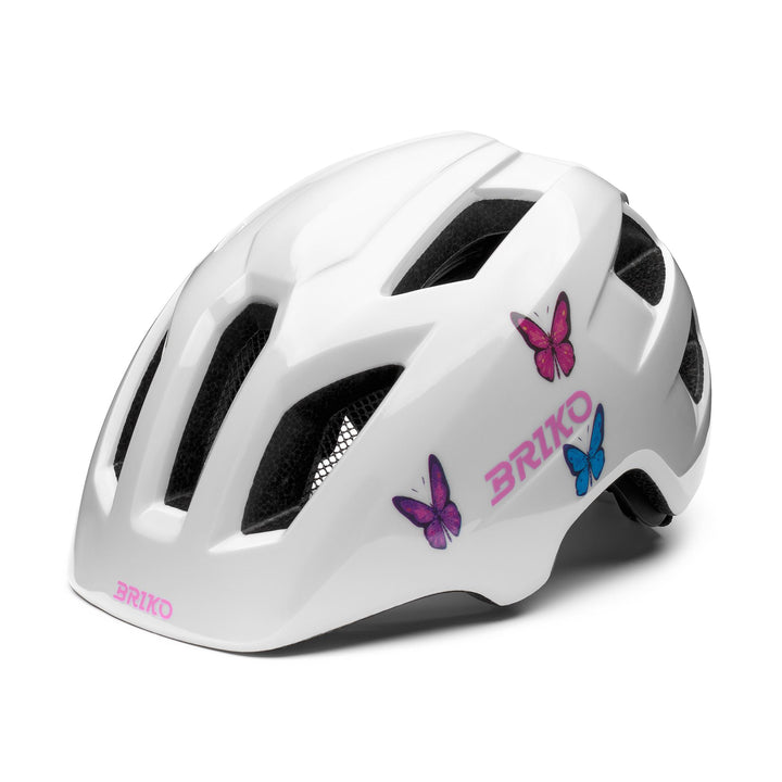 White Kid's Cycling Helmet with Ventilation and LED Light 1