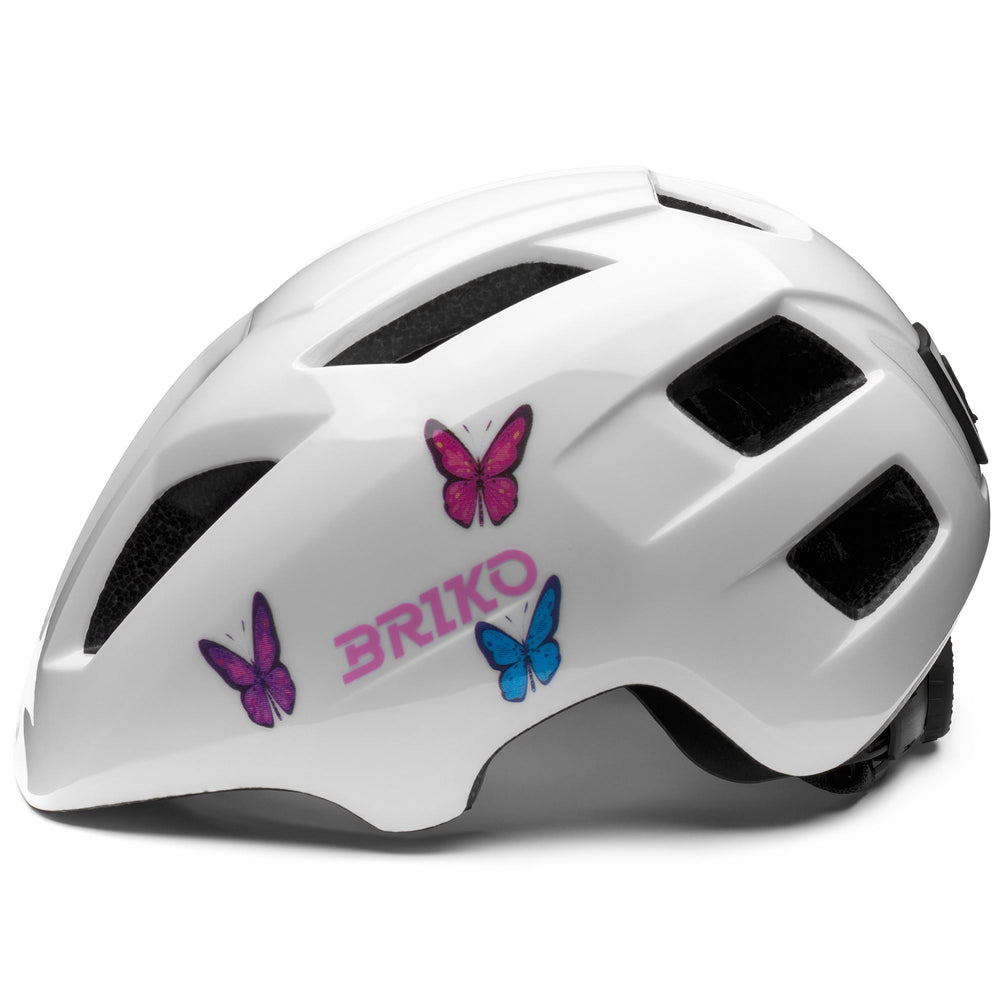 White Kid's Cycling Helmet with Ventilation and LED Light 02