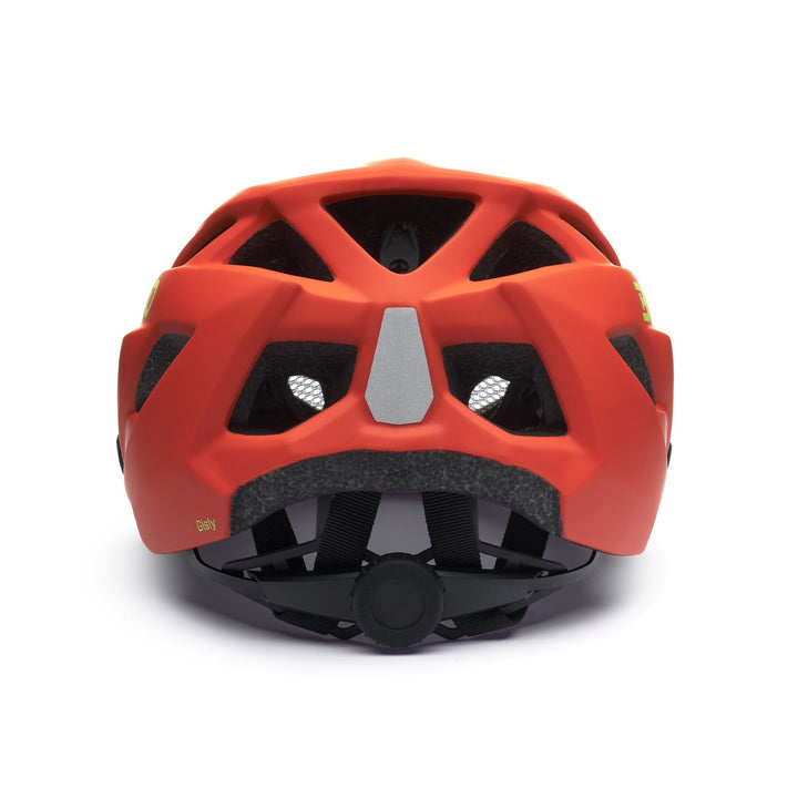 Unisex Orange and Green Mountain Bike Helmet with Ventilation 4