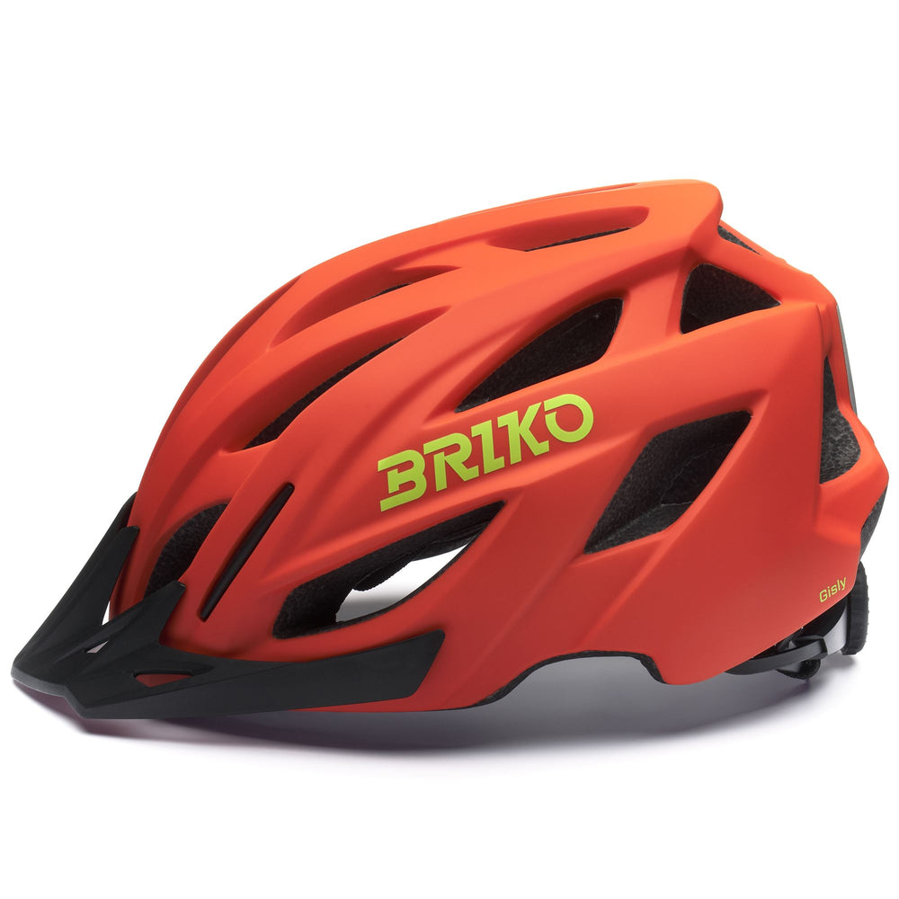 Casco da mountain bike unisex arancione e verde con ventilazione 02