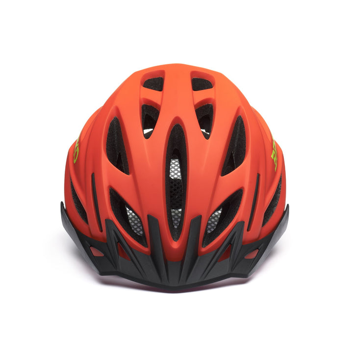Unisex Orange and Green Mountain Bike Helmet with Ventilation 3