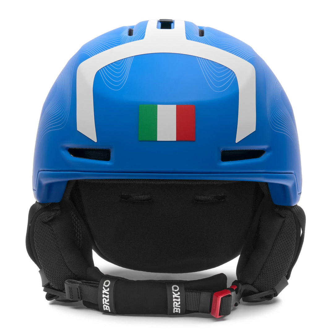 Casque de ski unisexe bleu et blanc pour une utilisation tout-terrain main