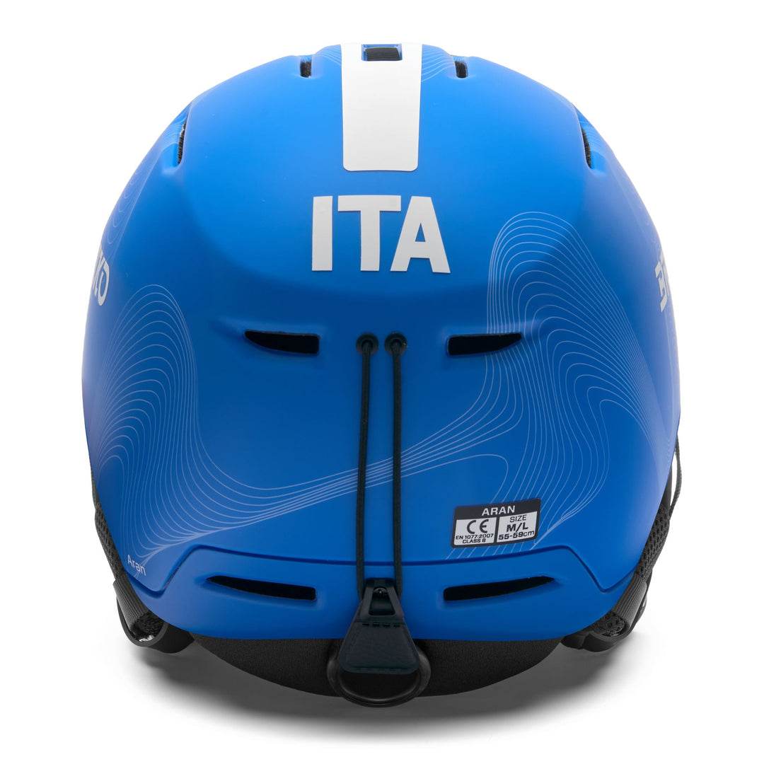 Casque de ski unisexe bleu et blanc pour une utilisation tout-terrain main