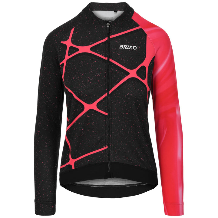 Maglia da ciclismo nera da donna per pedalate invernali su strada 1