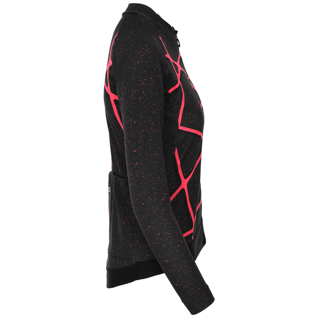 Maglia da ciclismo nera da donna per pedalate invernali su strada main
