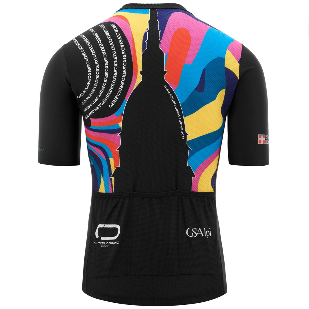 Unisex Black Cycling Jersey for Gran Fondo Events main