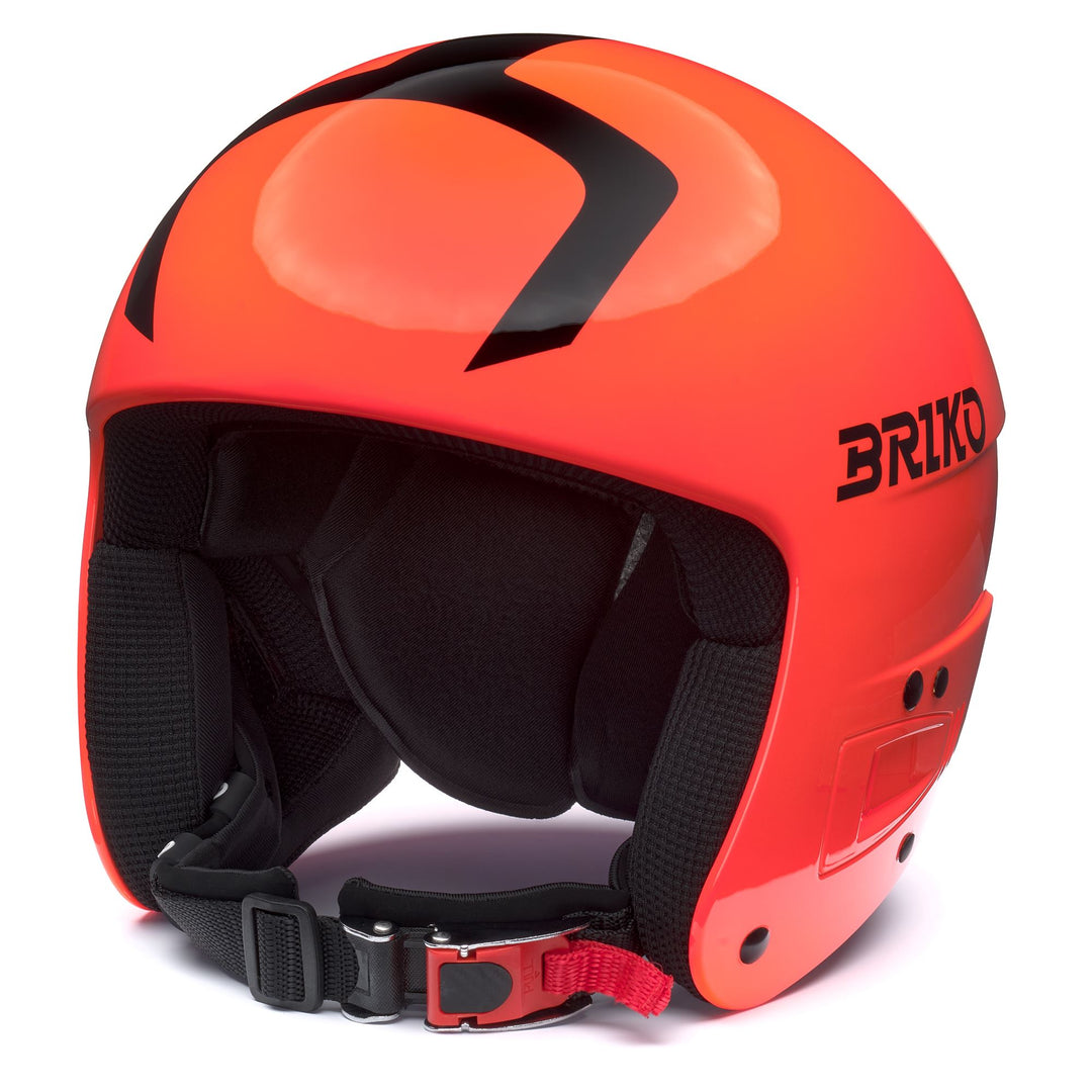 Kid's Red and Orange Ski Helmet for Young Racers 01