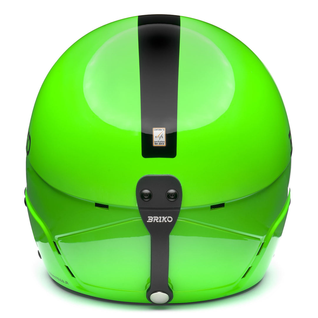 Casque de ski enfant certifié FIS vert fluo avec ajustement réglable main
