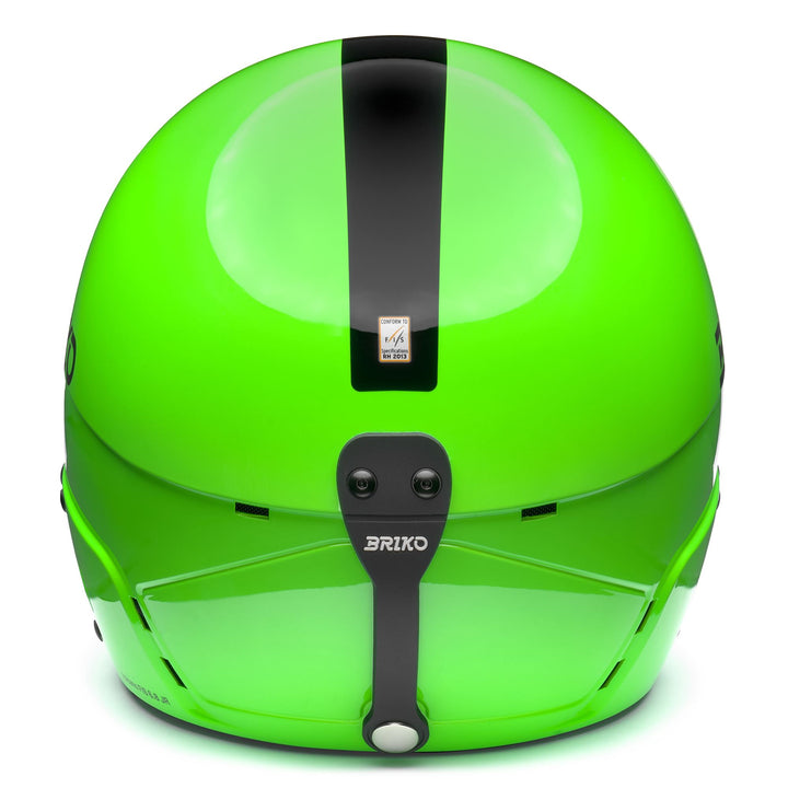 Casque de ski enfant certifié FIS vert fluo avec ajustement réglable 4