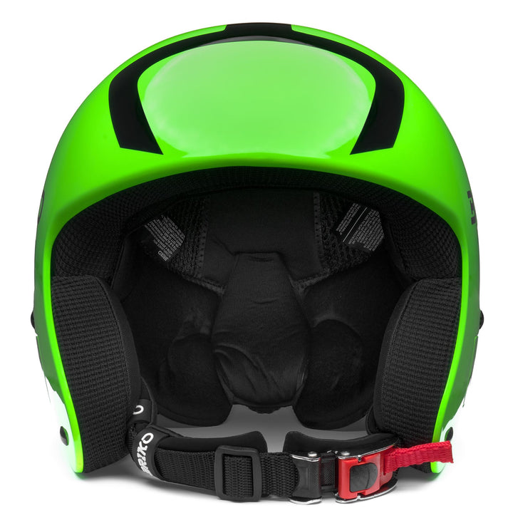 Casque de ski enfant certifié FIS vert fluo avec ajustement réglable 3