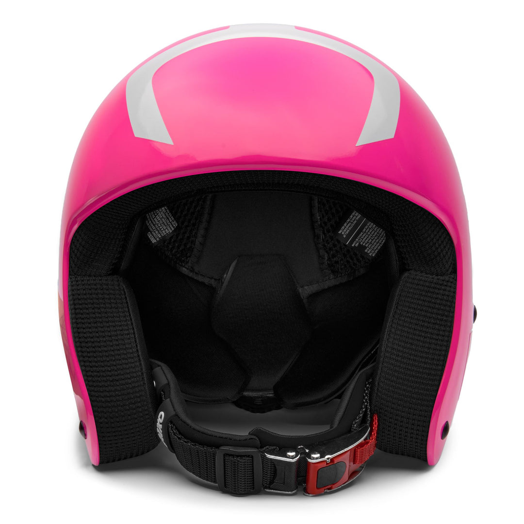 Kid's Pink and White FIS Certified Racing Helmet for Young Racers main