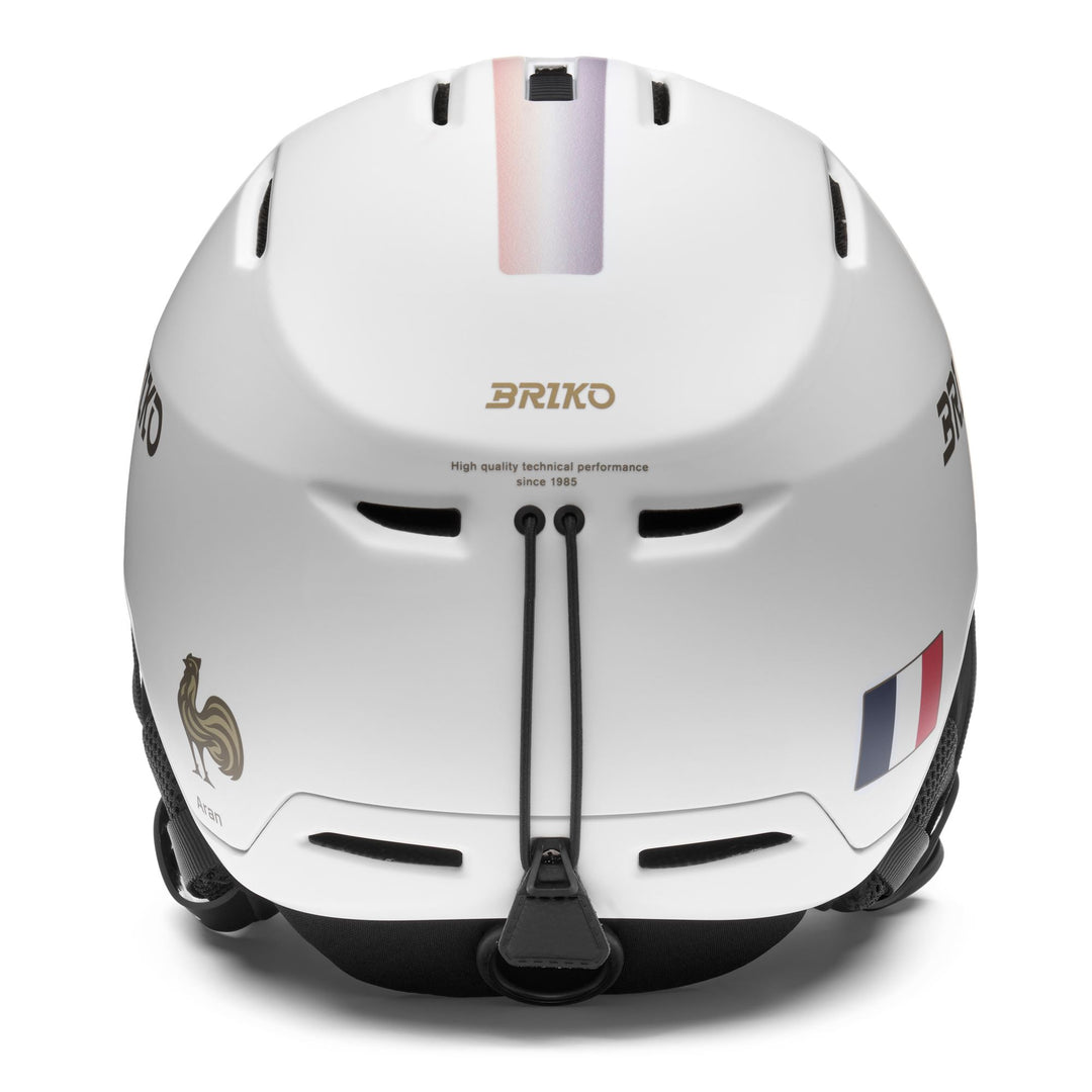 Casque de ski unisexe blanc et or pour une utilisation tout-terrain main