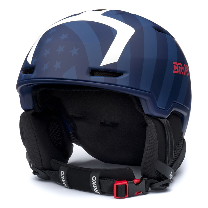 Casco da sci unisex blu e bianco con ventilazione regolabile 1