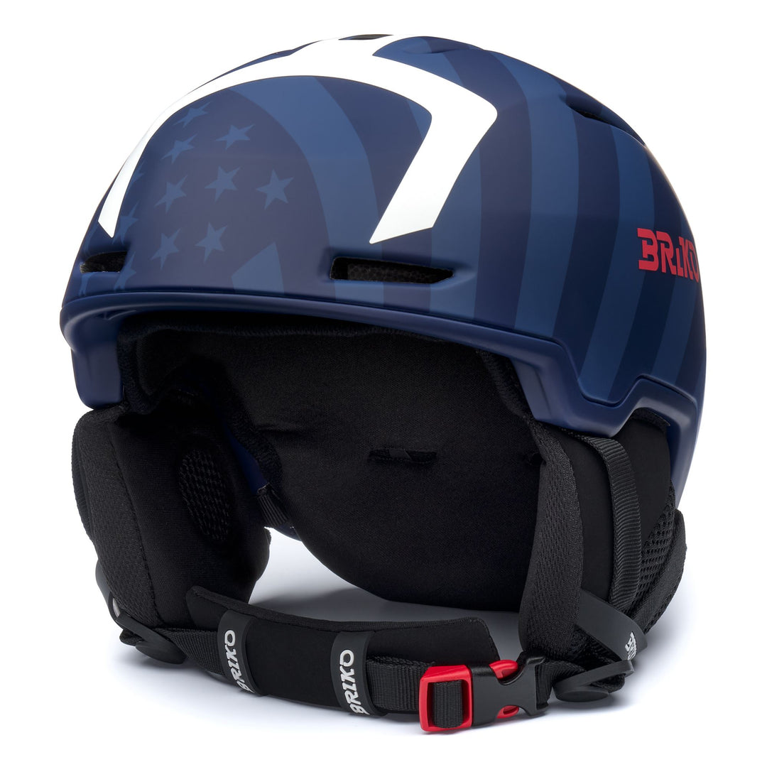 Unisex Blue and White Ski Helmet with Adjustable Ventilation main
