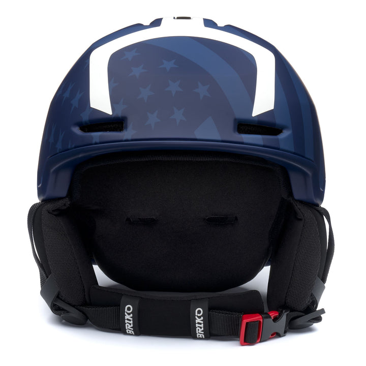Unisex Blue and White Ski Helmet with Adjustable Ventilation 3