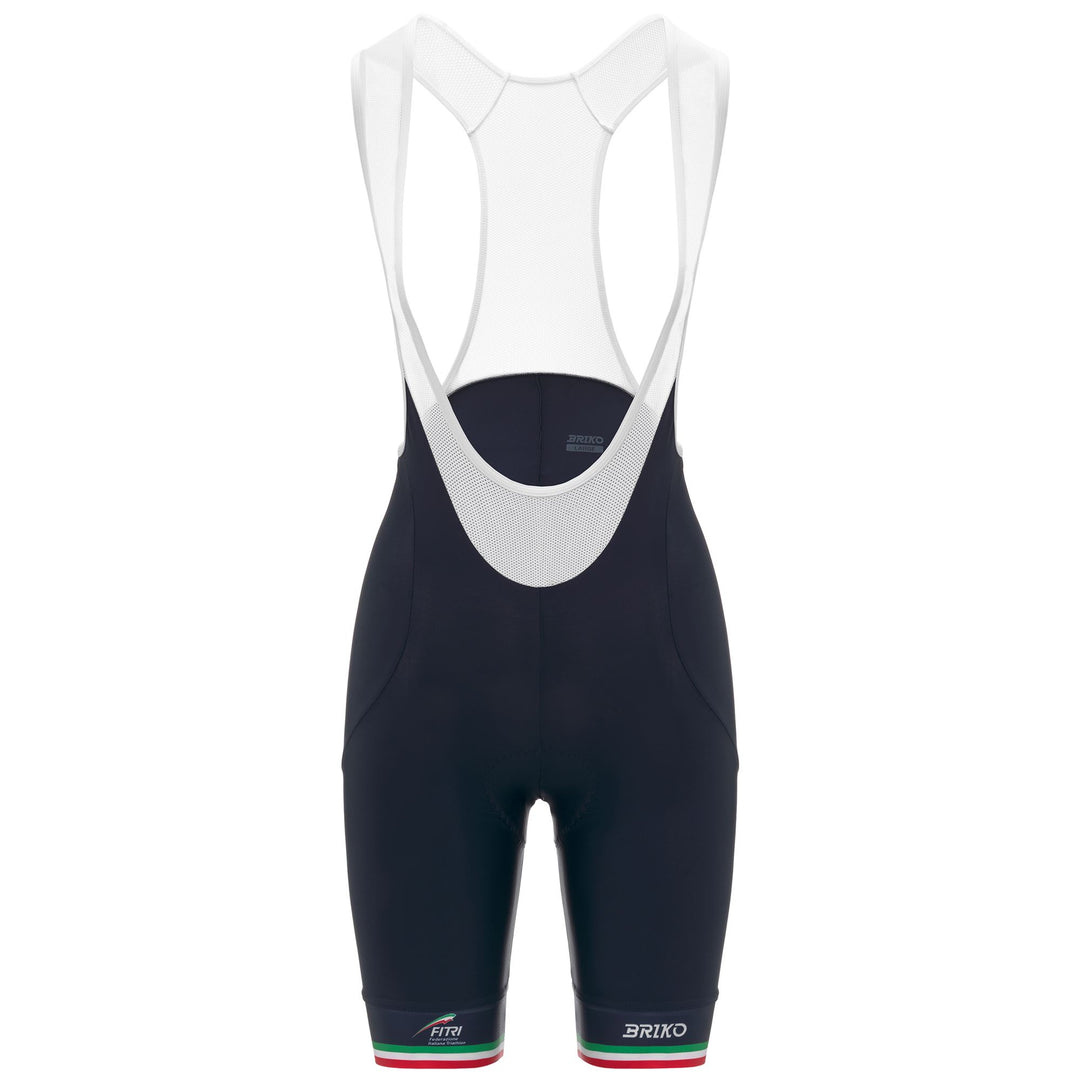 Blue Woman Triathlon Bib Shorts with Compression and Gel Pad 01