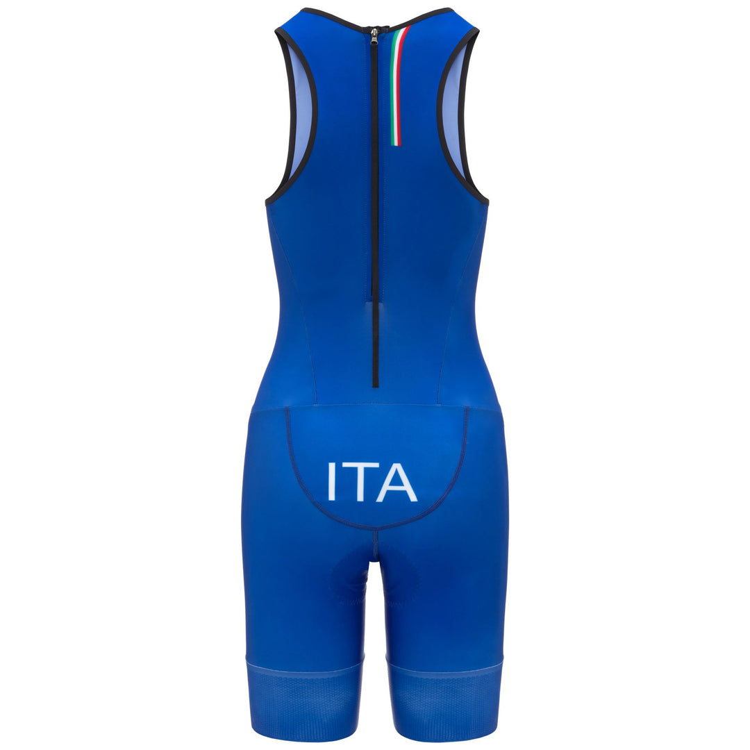 Body da triathlon blu da donna con trattamento idrorepellente main