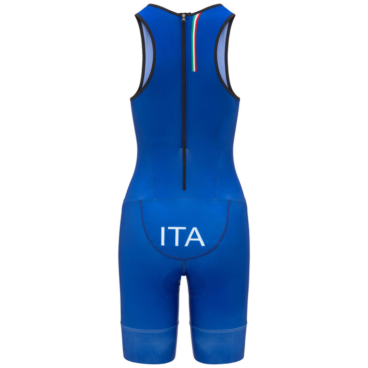 Blue Woman Triathlon Bodysuit with Water-Repellent Treatment 3