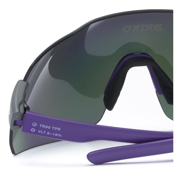 Lunettes de soleil sport unisexes grises et violettes à 3 verres 4