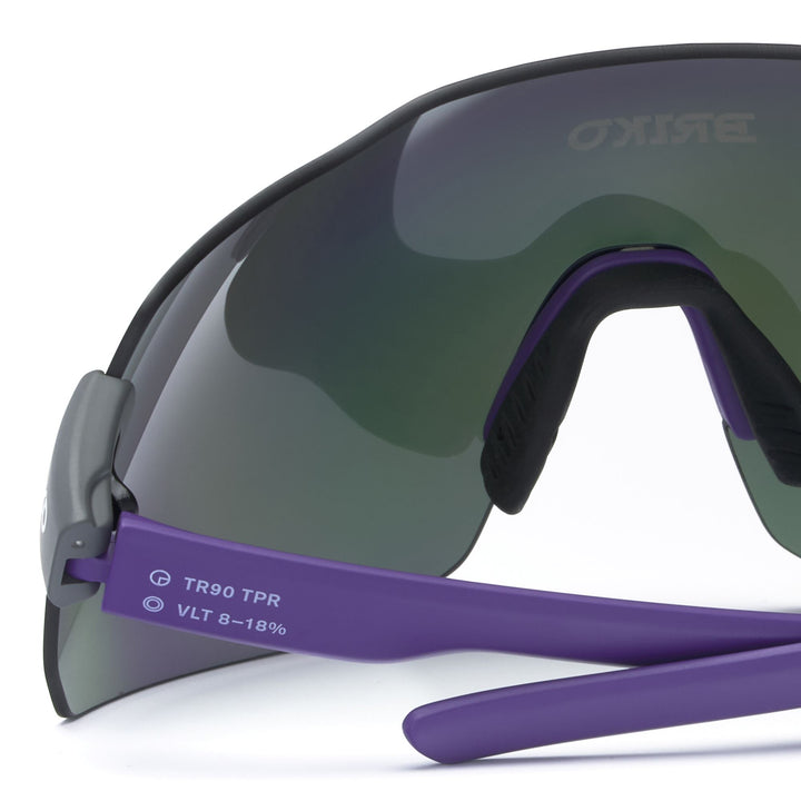 Lunettes de soleil sport unisexes grises et violettes à 3 verres 4