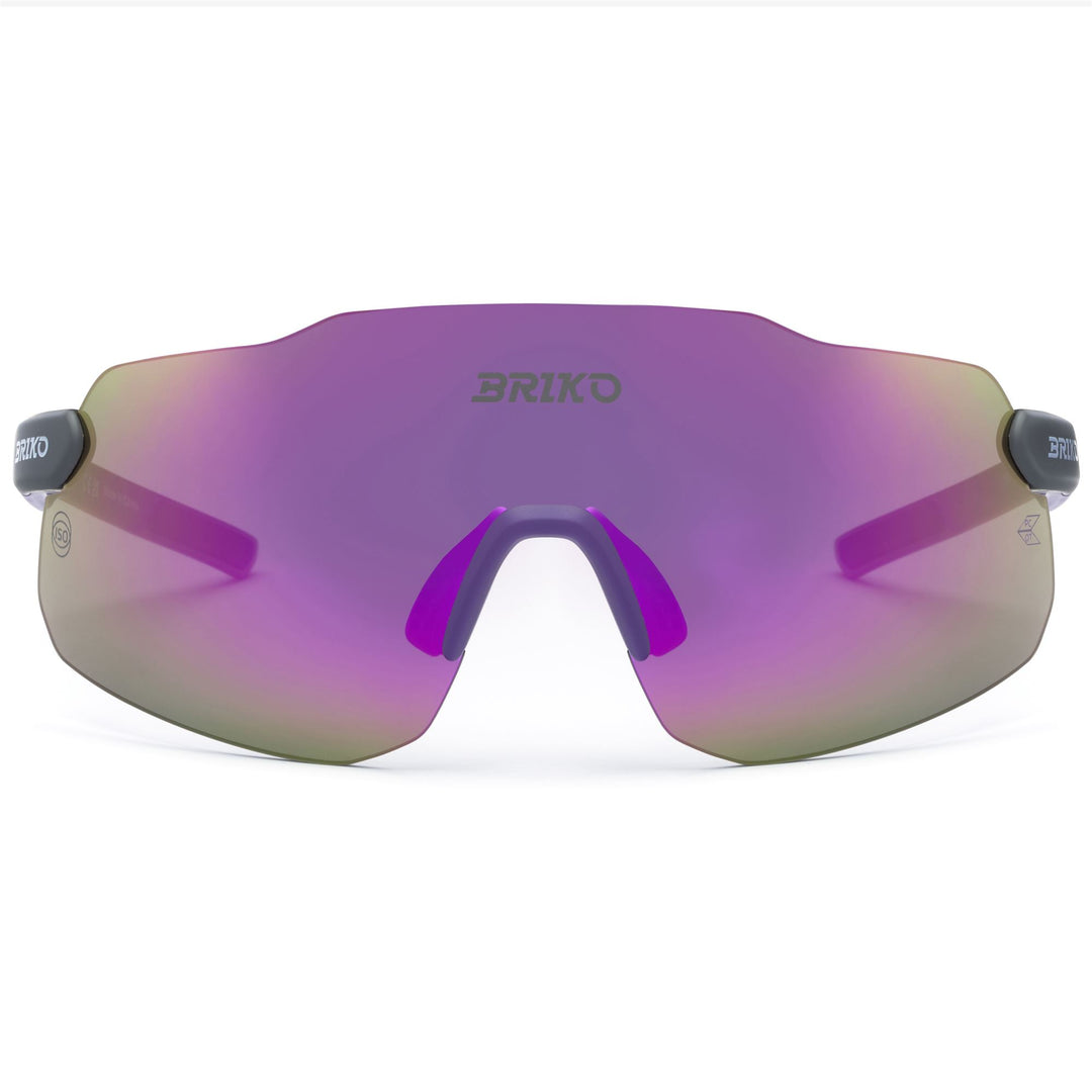 Occhiali da sole sportivi unisex grigi e viola con 3 lenti 01