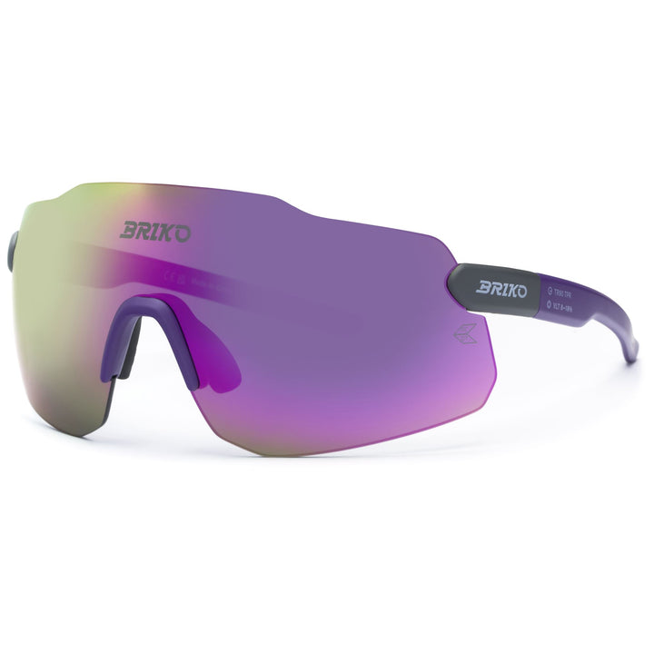 Lunettes de soleil sport unisexes grises et violettes à 3 verres 3