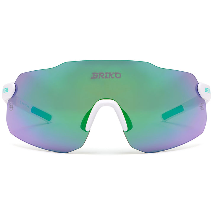 Unisex White and Green Lightweight Sport Sunglasses with 3 Lenses 1