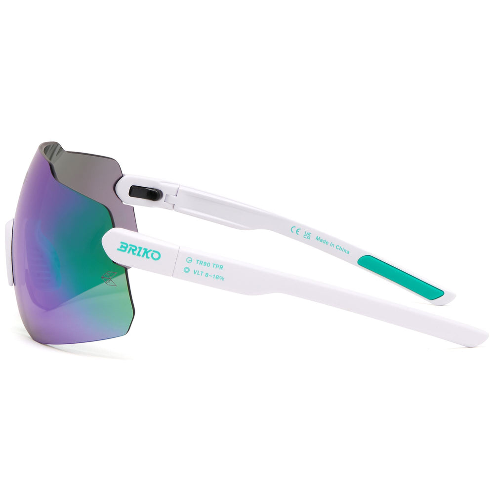 Occhiali da sole sportivi unisex bianchi e verdi leggeri con 3 lenti 02