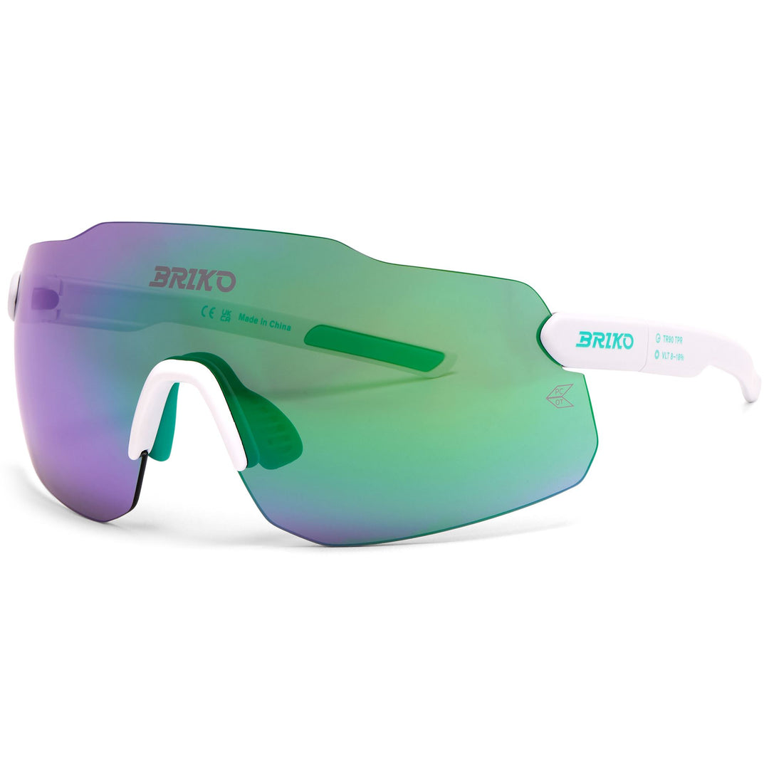 Lunettes de soleil de sport unisexes blanches et vertes légères avec 3 verres main