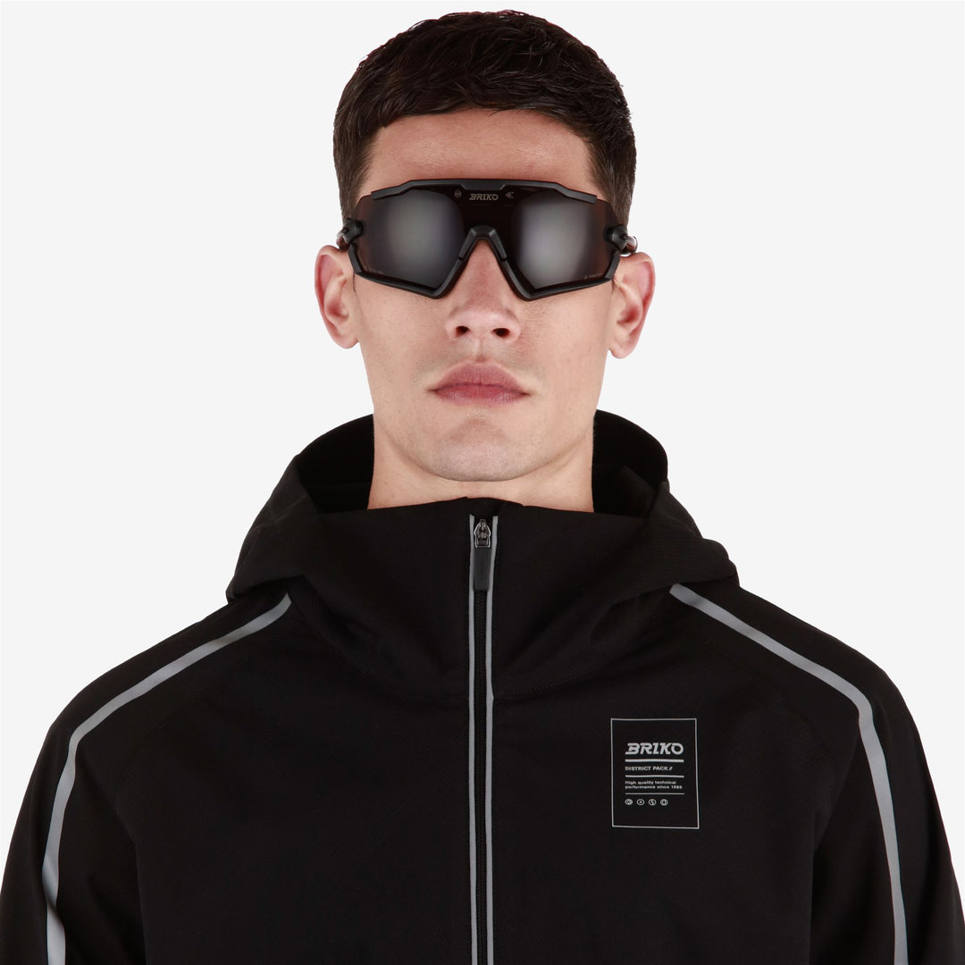 Unisex Black Sport Sunglasses with Prescription Lens Adapter main