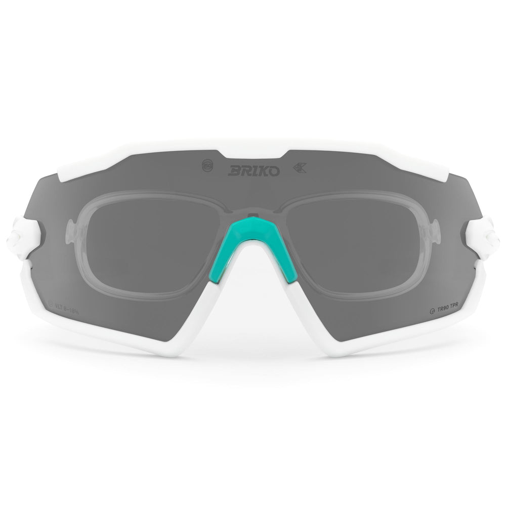 Occhiali da sole sportivi unisex bianchi e verdi per atleti attivi 02